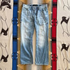 Affliction Black Premium Cooper Relaxed Boot Men’s Jeans 34x32 Distressed